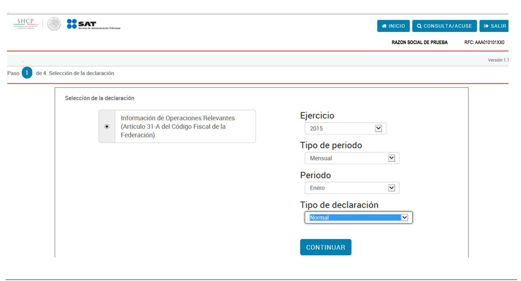 Liberan aplicación web de la forma 76 OPERACIONES RELEVANTES 31-A CFF ...